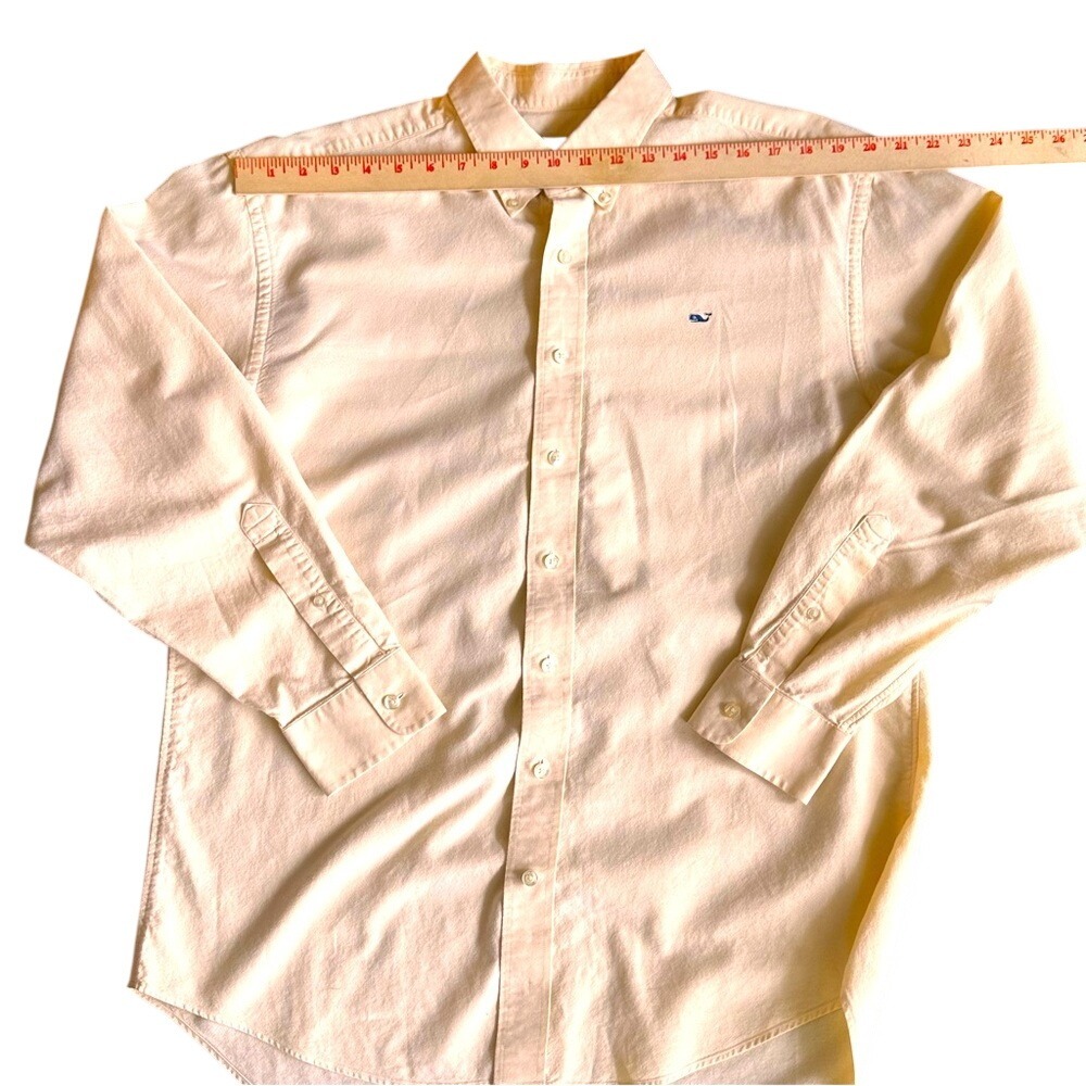 Vineyard‎ Vines Whale Shirt Mens Large Yellow Button Down Long Sleeve Cotton - Picture 5 of 9